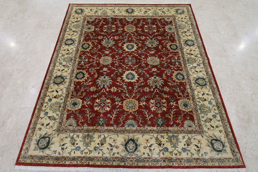 Red 8x10 Area Rug | Afghan Tribal Hand Knot Rug | Bedroom Rug | Living Room Rug | Dining Table Rug | Office Rug | 250x300 cm Carpet .