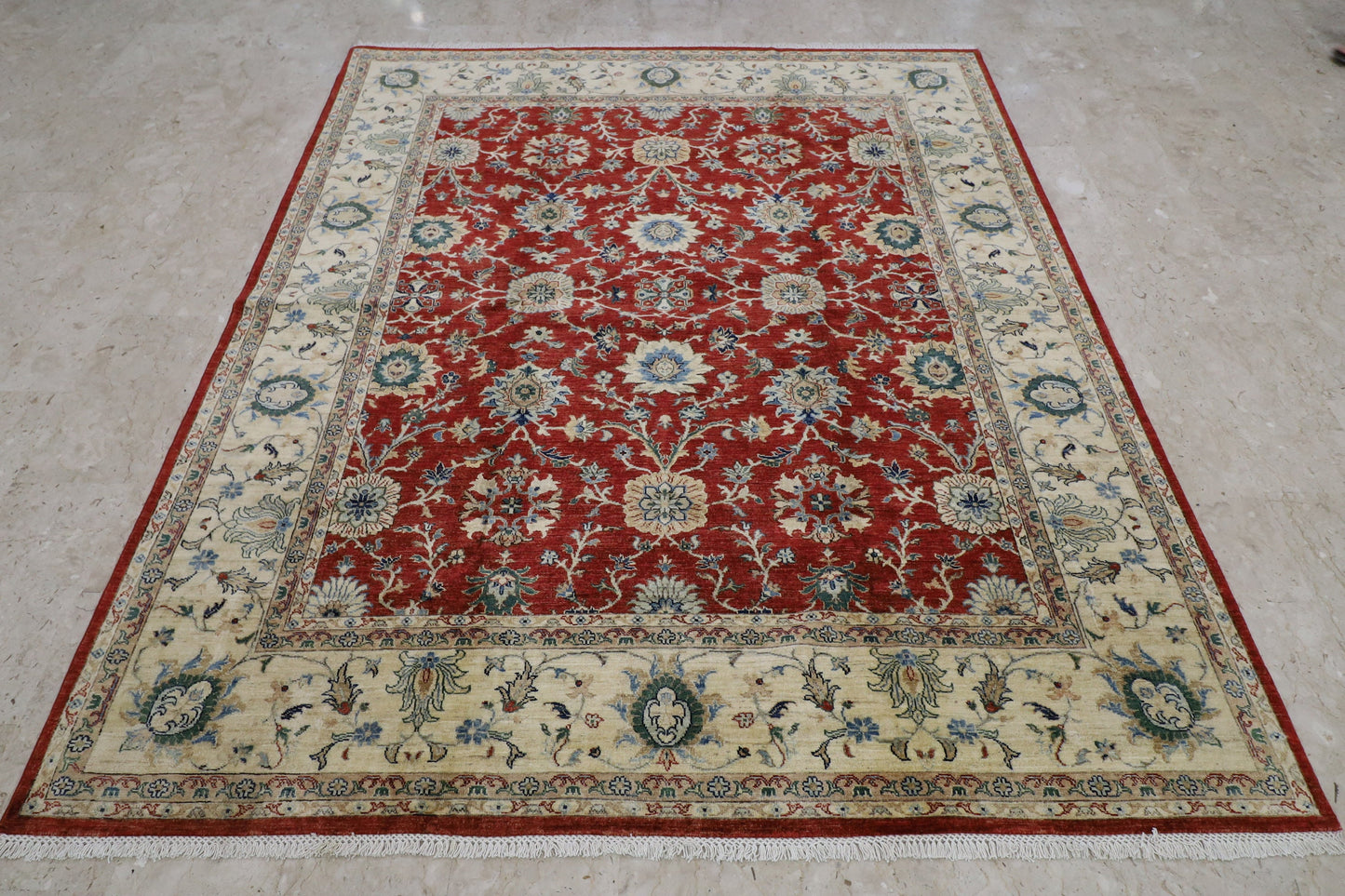 Red 8x10 Area Rug | Afghan Tribal Hand Knot Rug | Bedroom Rug | Living Room Rug | Dining Table Rug | Office Rug | 250x300 cm Carpet .