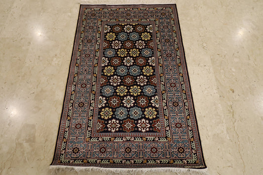 Handmade 3x5 Azerbaijan Silk Rug Natural Colors Afghan , Hand Knotted Rug , Bedroom Rug , Afghan Rug , Office Rug , Dining Table Rug