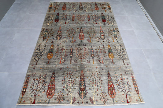 7x10 ft. Tree of Life Rug, 6'9x10 ft / 204x303 cm Hand knotted Rug, Rug For Living Room, Oriental Rug, Home Decor, Afghan Rugs Store