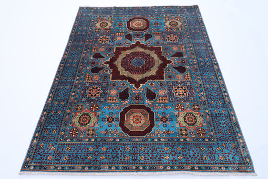 5x7 ft. Fine Turkish Mamluk Hand knotted Rug, 5'3x6'8 Rug for Bedroom, Rug For Living Room, Oriental Rug, Office Rug, Home Decor, Afghan Rug