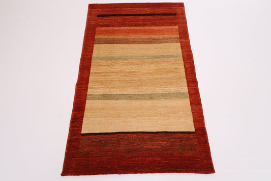 Handmade 3x5 ft  Gabbeh Area Rug 100% Wool | 2'11x4'10 ft Hand Knotted Afghan Traditional Living Room | Bedroom Rug | Office Rug