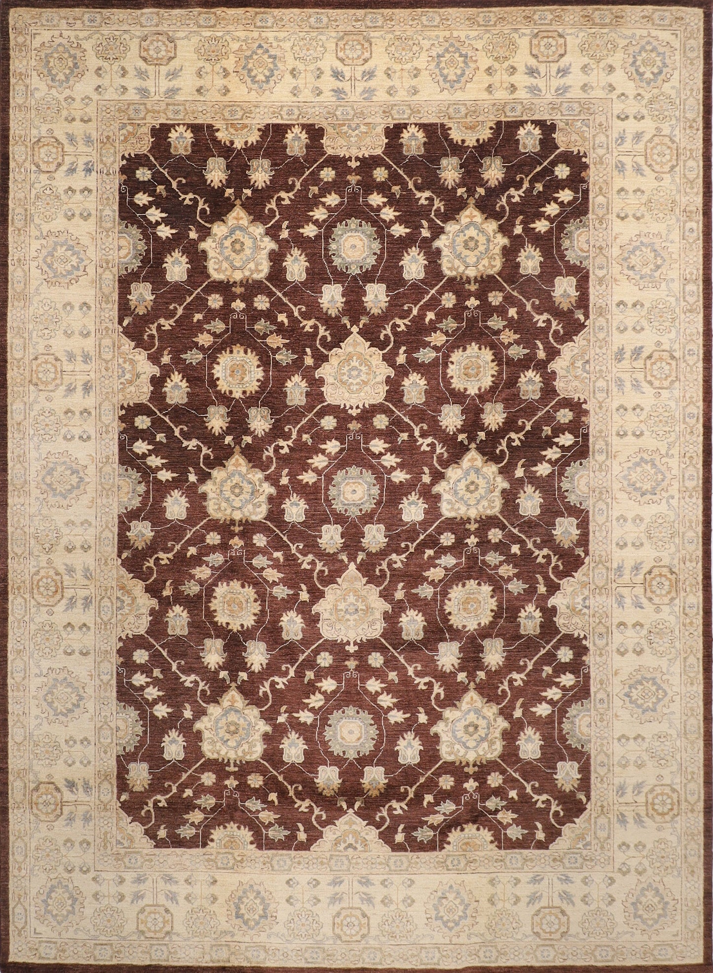 Zeigler 9x12 Area Rug Wool Natural Colors Afghan , Hand Knotted Living room Rug , Bedroom Rug , Office Rug , Home Decorations