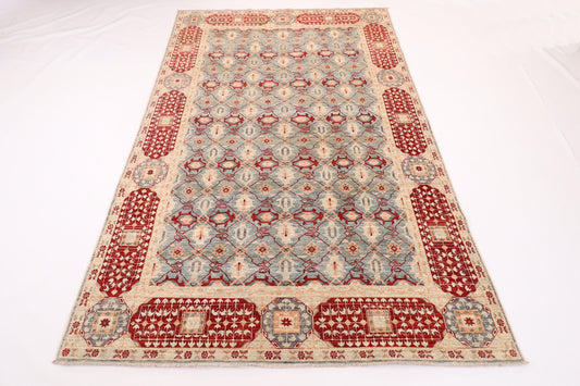 Mamluk 6x9 ft Aryana High Quality Rug Natural Colors, 5'9x8'7 Hand Knotted Rug, Bedroom Rug, Afghan Rug, Office Rug, Dining Table Rug