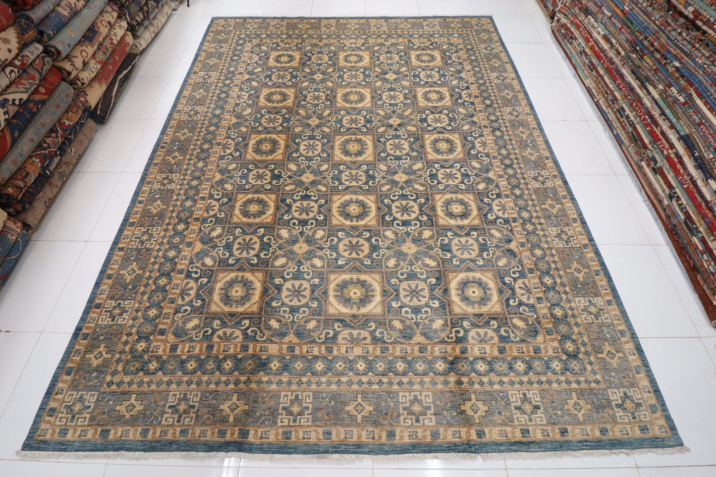 Khotan 10x13'6 ft. Area Rug, Afghan Hand Knotted Rug, Rug for Living Room, Dining Table Rug, Office Rug, Bedroom Rug, Home Decor