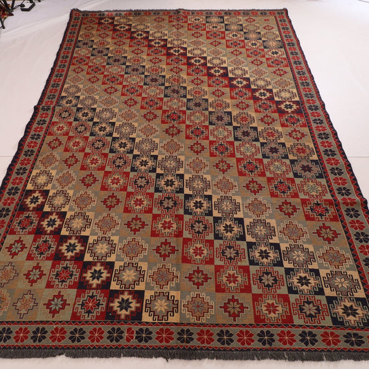 Flat Weaved 7x10 ft Fine Kilim | Afghan Hand Knotted Rug | Bedroom Rug | Living Room Rug | Office Rug | Antique | Rug vintage rug