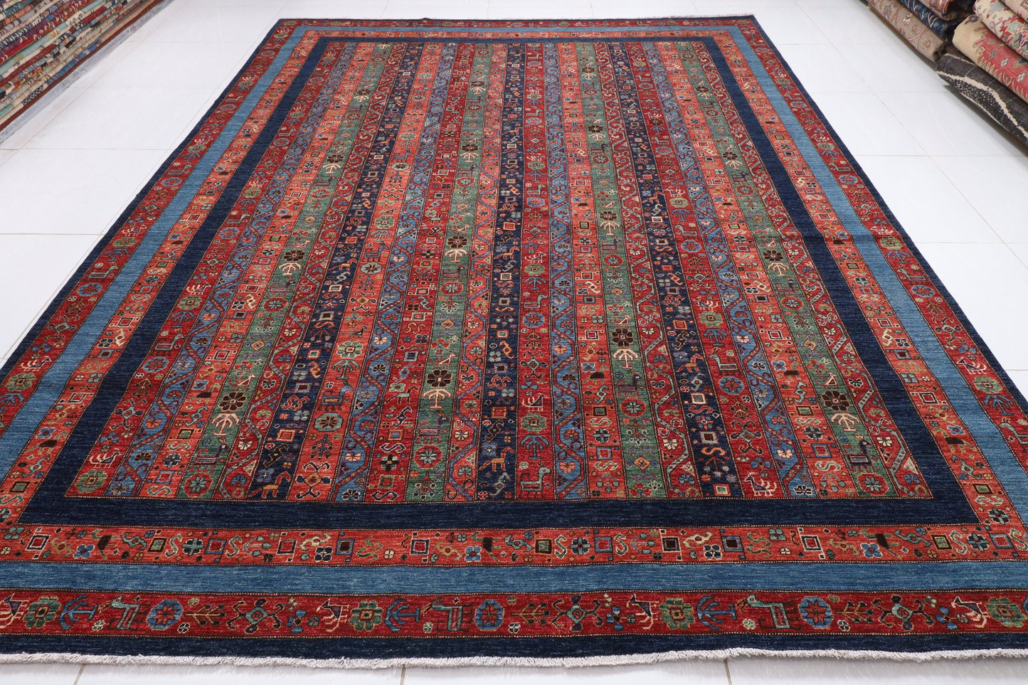 Afghan High Quality 9x12  Area Rug | Afghan Hand Knotted Rug | Rug For Living Room | Bedroom Rug | Dining Table Rug | Turkmen Rug |