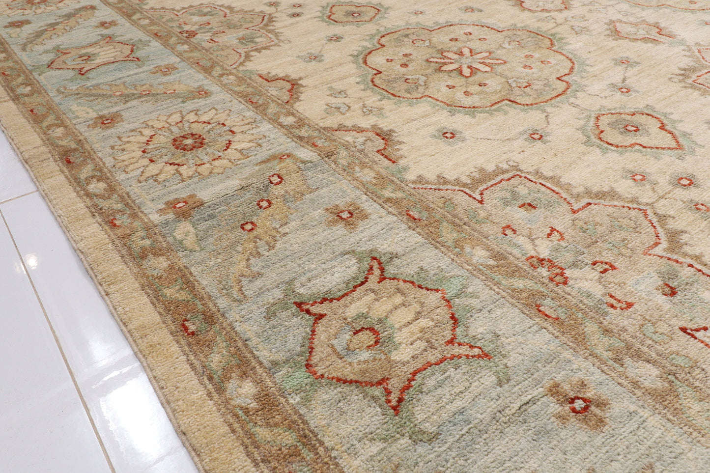 Beige 9x12 Area Rug | Afghan Tribal Hand Knot Rug | Bedroom Rug | Living Room Rug | Dining Table Rug | Office Rug | 270x360 cm Carpet .