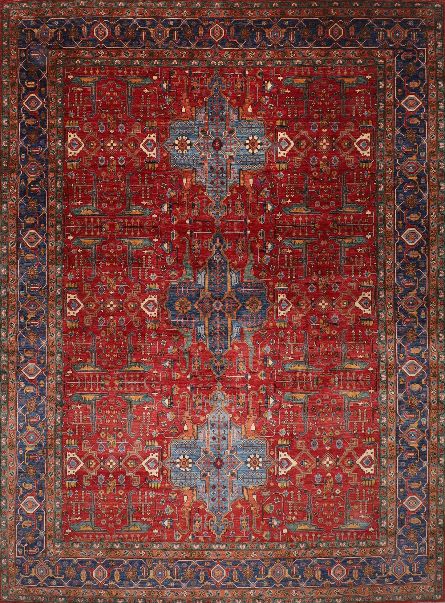 Red 12x15'7 ft. Palace Size Aryana Rug, 11'11x15'7 Hand knotted Rug, Large Size Rug, Rug for Living Room, Office Rug, Home Decor, Afghan Rug