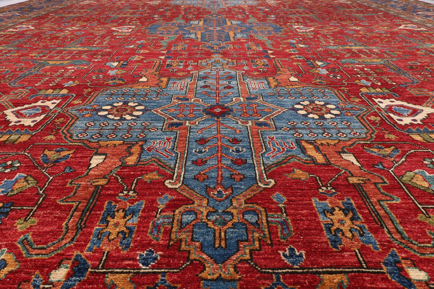 Red 12x15'7 ft. Palace Size Aryana Rug, 11'11x15'7 Hand knotted Rug, Large Size Rug, Rug for Living Room, Office Rug, Home Decor, Afghan Rug