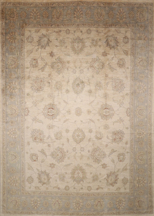 9x12 ft Area Rug Beige 8'9x11'9  | Afghan Tribal Hand Knot Rug | Bedroom Rug | Living Room Rug | Dining Table Rug | Office Rug |