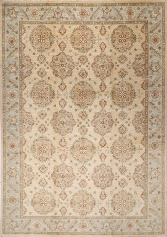 Beige 9x12 Area Rug | Afghan Tribal Hand Knot Rug | Bedroom Rug | Living Room Rug | Dining Table Rug | Office Rug | 270x360 cm Carpet .