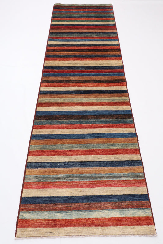 10 ft  Runner Rug, 2'9x9'6 Hand Knotted Bedroom Rug, Living Room Rug, Gabbeh rug, turkmen rug, hallway rug, entryway rug, kitchen rug,