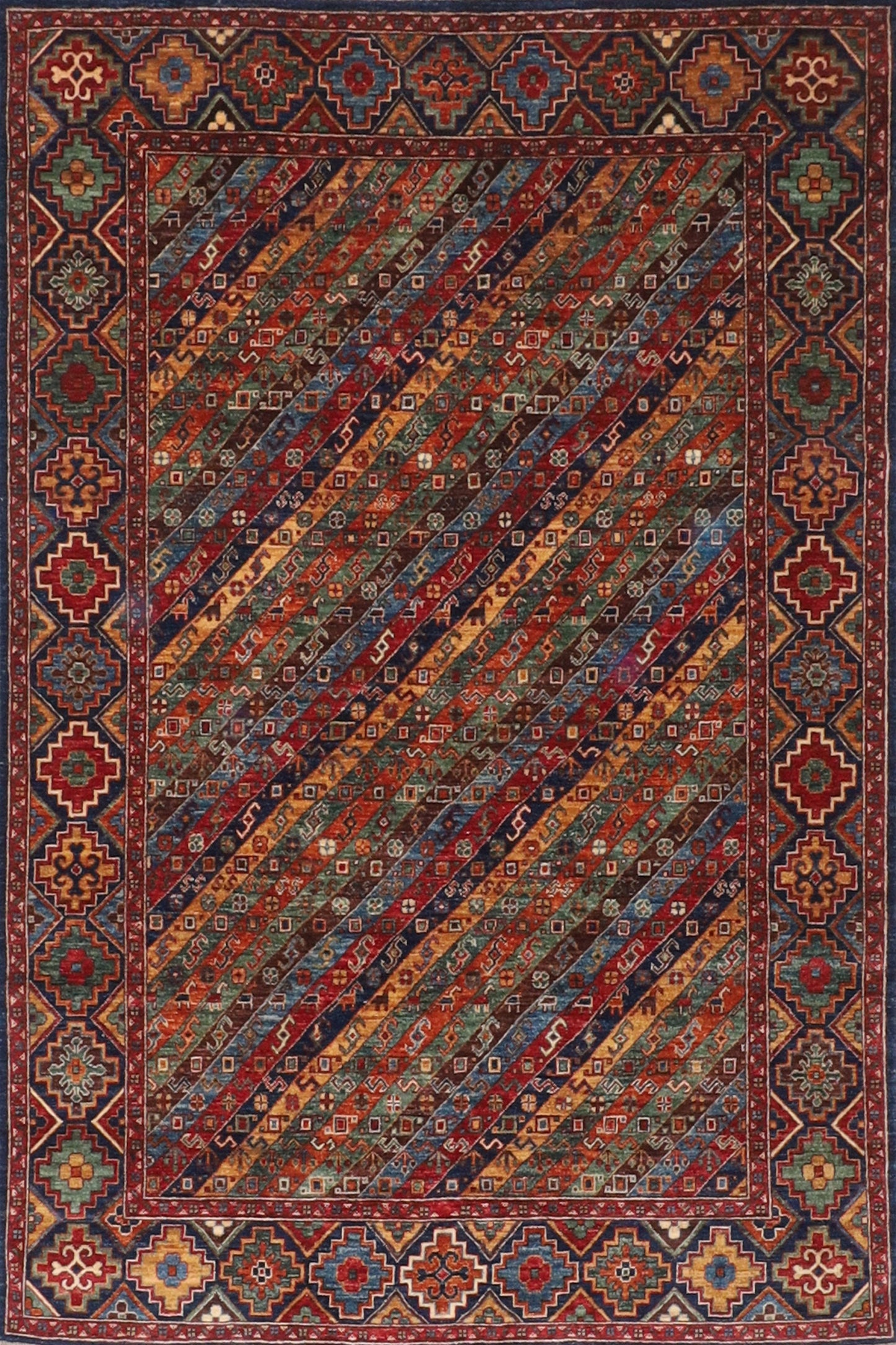 6x8 ft. Turkish Area Rug, 5'9x8 Hand Knotted 100% Wool Dye Rug, Bedroom Rug, Rug for Living Room, Tribal rug, Dining Table Rug