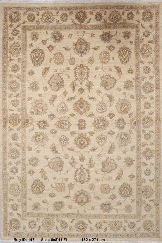 Ziegler 6x9 ft. Area Hand knotted Rug, 6x8'11 ( 182 x 271 cm ) Rug for Bedroom, Rug For Living Room, Oriental Rug, Home Decor, Afghan Rug