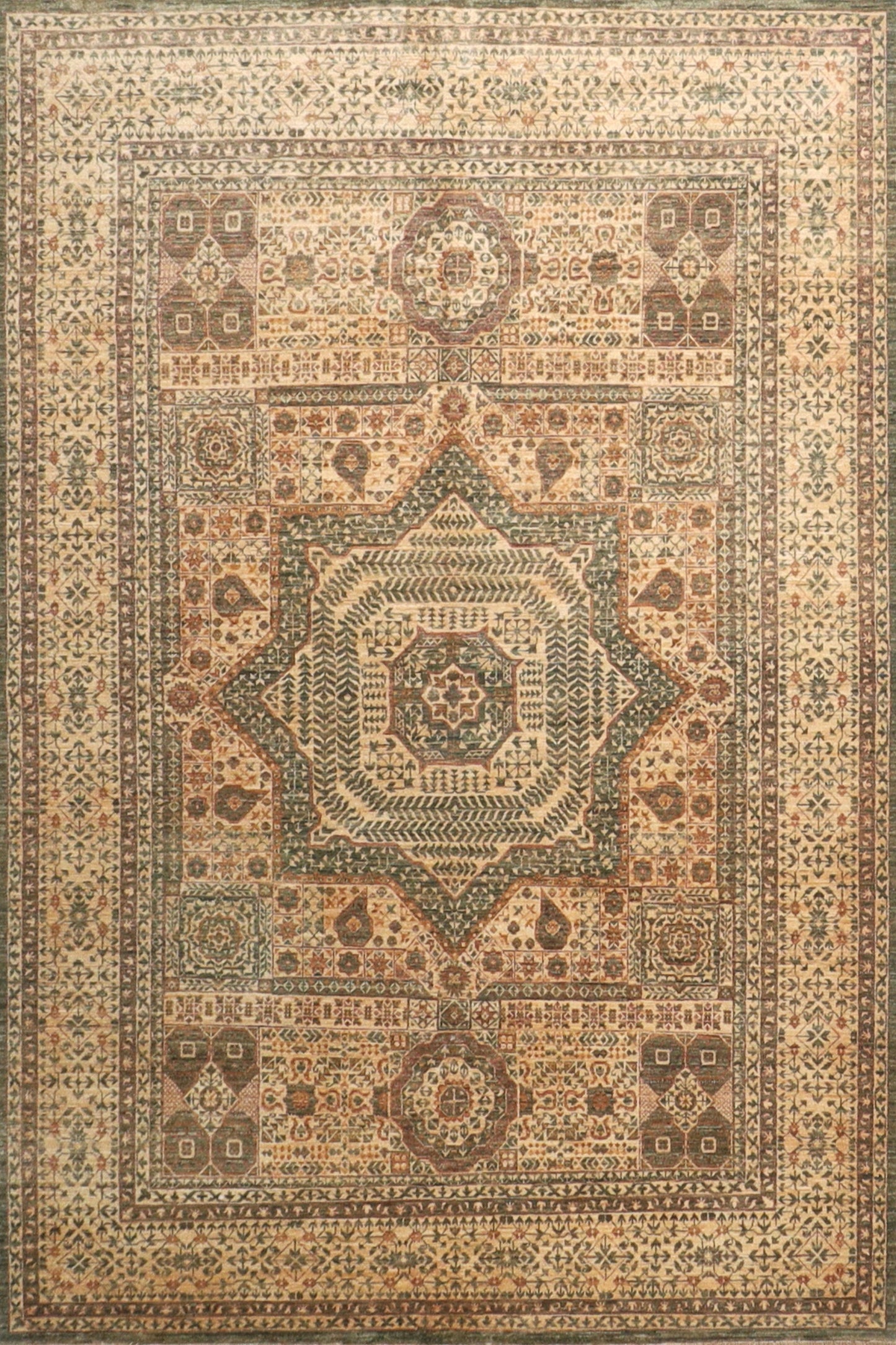 6x8 FT Mamluk High Quality Area Rug Wool Natural Colors, 6x8'5 Hand Knotted Medallion Rug, Rug For Living Room, Home Decoration, Office Rug