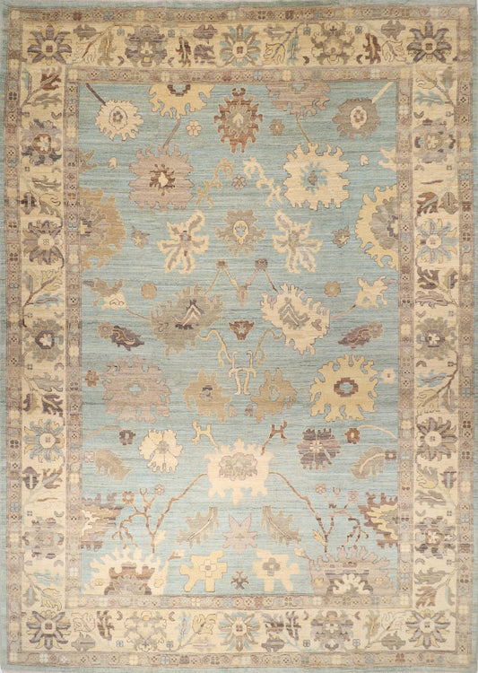 Turkish Oushak 10'4x14'3 ft. Area Soft Wool Rug, Hand Knotted Rug, Rug for Living Room, Over Size Rug, Dining Table Rug, Rug for Bedroom