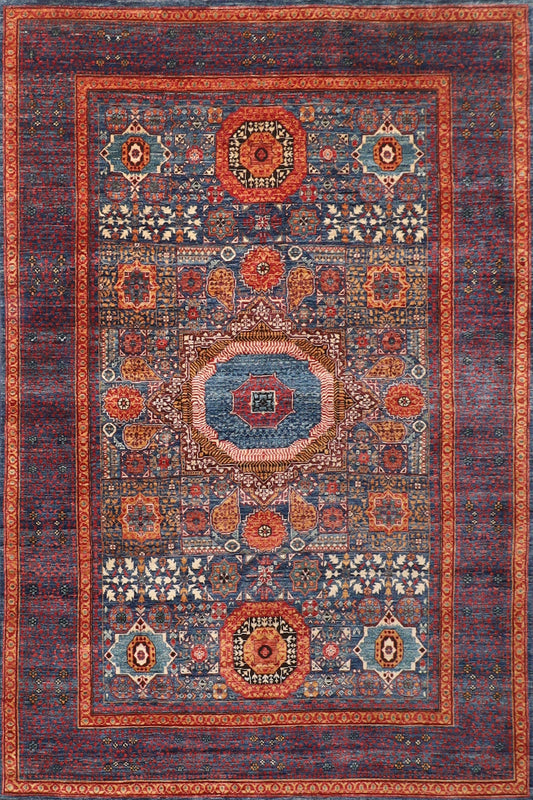 7x10 Mamluk Area Hand knotted Rug, 6'7x9'8 Afghan Traditional Rug, Rug For Living Room, Oriental Rug, Office Rug, Kids room rug, Tribal rug,