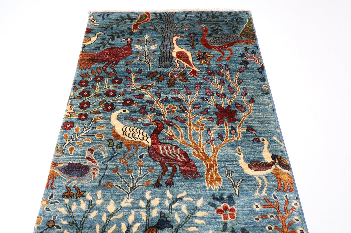 3x10 ft. Birds Hallway Runner Rug, 2'11x9'10 Hand Knotted Rug, Rug for Living Room, Pictorial Rug, Afghan Rug, Entryway Rug, Rug for Bedroom