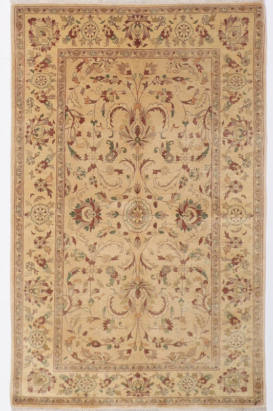 4x6 Beige High Quality Area Rug, 4x6'4 ft Hand Made Rug for Bedroom, Rug For Living Room, Oriental Rug, Office Rug, Home Decor, Afghan Rug