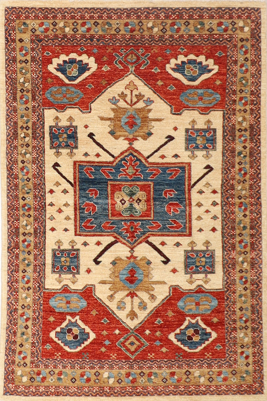 4x6  Heriz Area Rug, 3'10x6'1 ft Hand knotted Rug, Rug For Living Room, Oriental Rug, Home Decor, Afghan Rugs Store, Kids Room Rug,