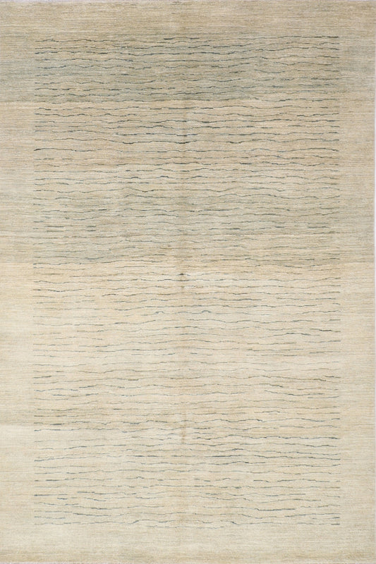 Art 6x9 ft Striped Art Gabbeh Beige Area Rug Wool Natural Colors , Hand Knotted Rug , Bedroom Rug , Afghan Rug , Office Rug , Livingroom Rug