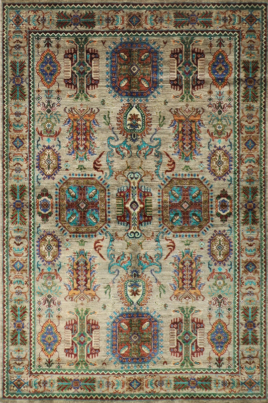 5x7 ft. Oriental Area Rug, 5x7'2 Hand Knotted 100% Wool Dye Rug, Bedroom Rug, Rug for Living Room, Tribal rug, Dining Table Rug