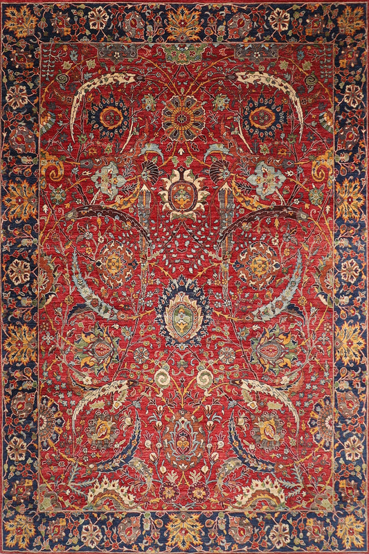 9x12 Serapi Red Area Rug, 9'3x11'8 ft Afghan Hand Knotted 100% Wool Rug, Bedroom Rug, Rug for Living Room, Oriental Rug, Dining Table Rug,