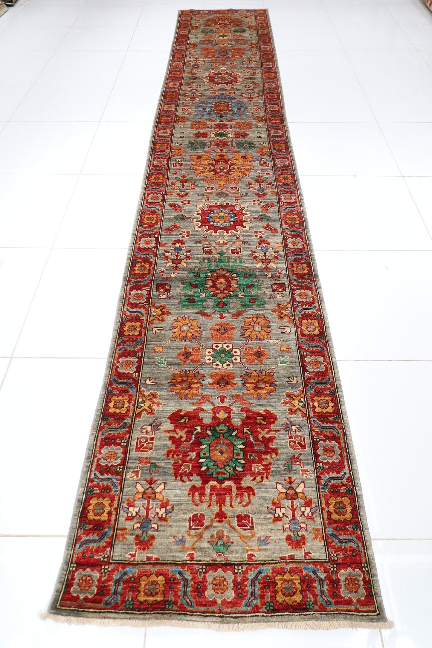 16 ft Aryana Hallway Runner Rug, 2'11x15'10 ft  Hand knotted Rug, Rug For Living Room, Large Size Runner Rug, Afghan Rug, Home Entry Rug,