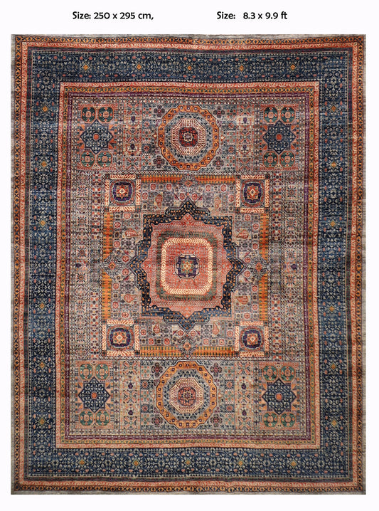 8x10  High Quality Mamluk Rug, 8'3x9'9 ft Hand knotted Rug, Rug for Bedroom, Rug For Living Room, Office Rug, Home Decor, Oriental Rug