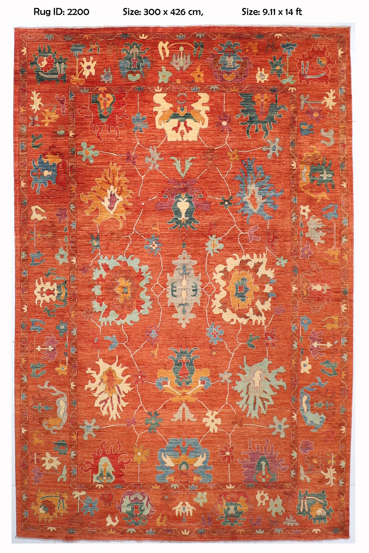 Orange 10x14 ft Fine Oushak Area Rug, 9'11x14 Hand knotted Soft Wool Rug, Rug for Living Room, online Rug, Badroom rug, Dining table rug,