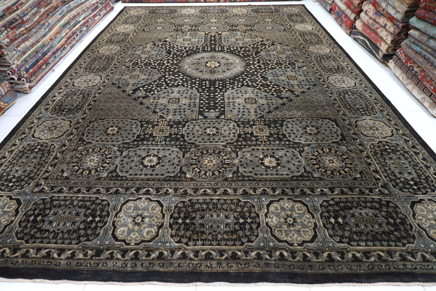 12x17 Mamluk Handmade Area Rug, 12x17'4 ft 100% wool Rug, living room Rug, Tribal Rug, Dining Table Rug, Large Size Rug, Bedroom Rug,